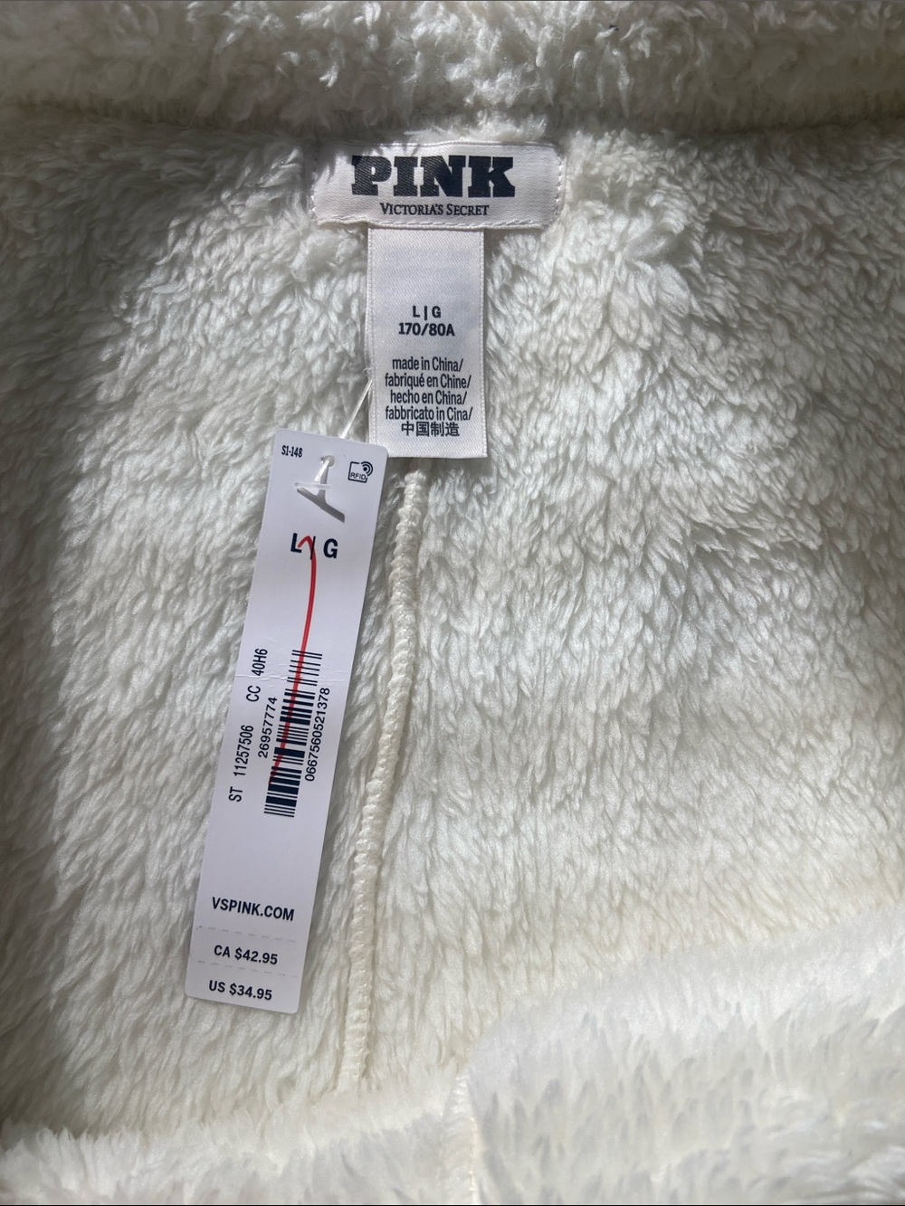 NWT FUZZY SET FROM PINK VICTORIA SECRET - Picture 2 of 3
